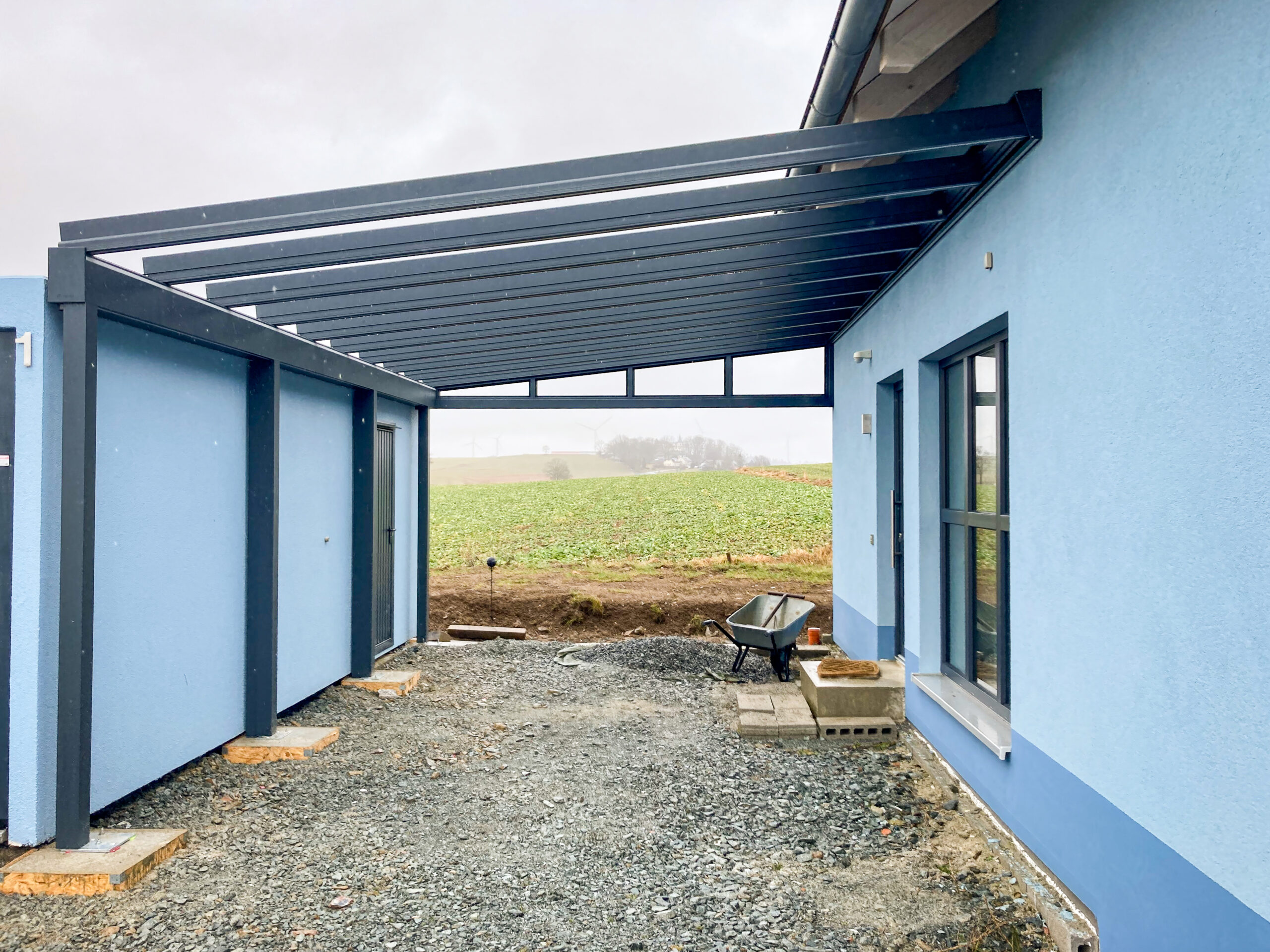 Carport mit Klarglas